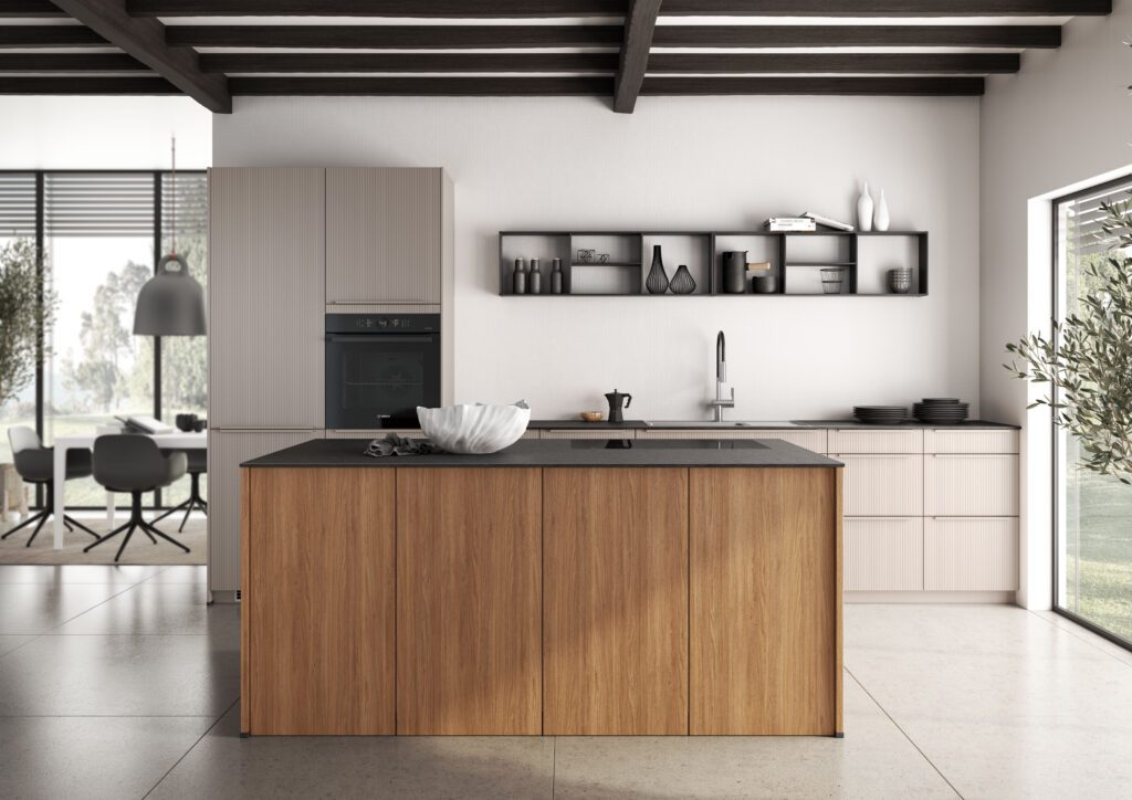 modern kitchen oak cabinets