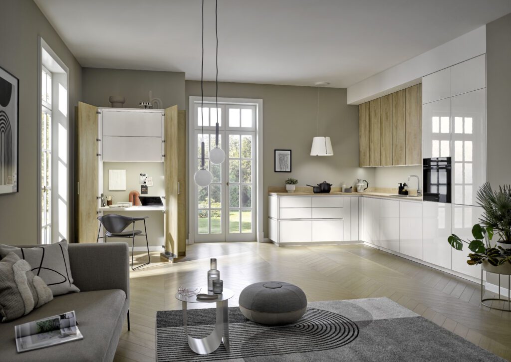 honey oak modern kitchen with oak cabinets