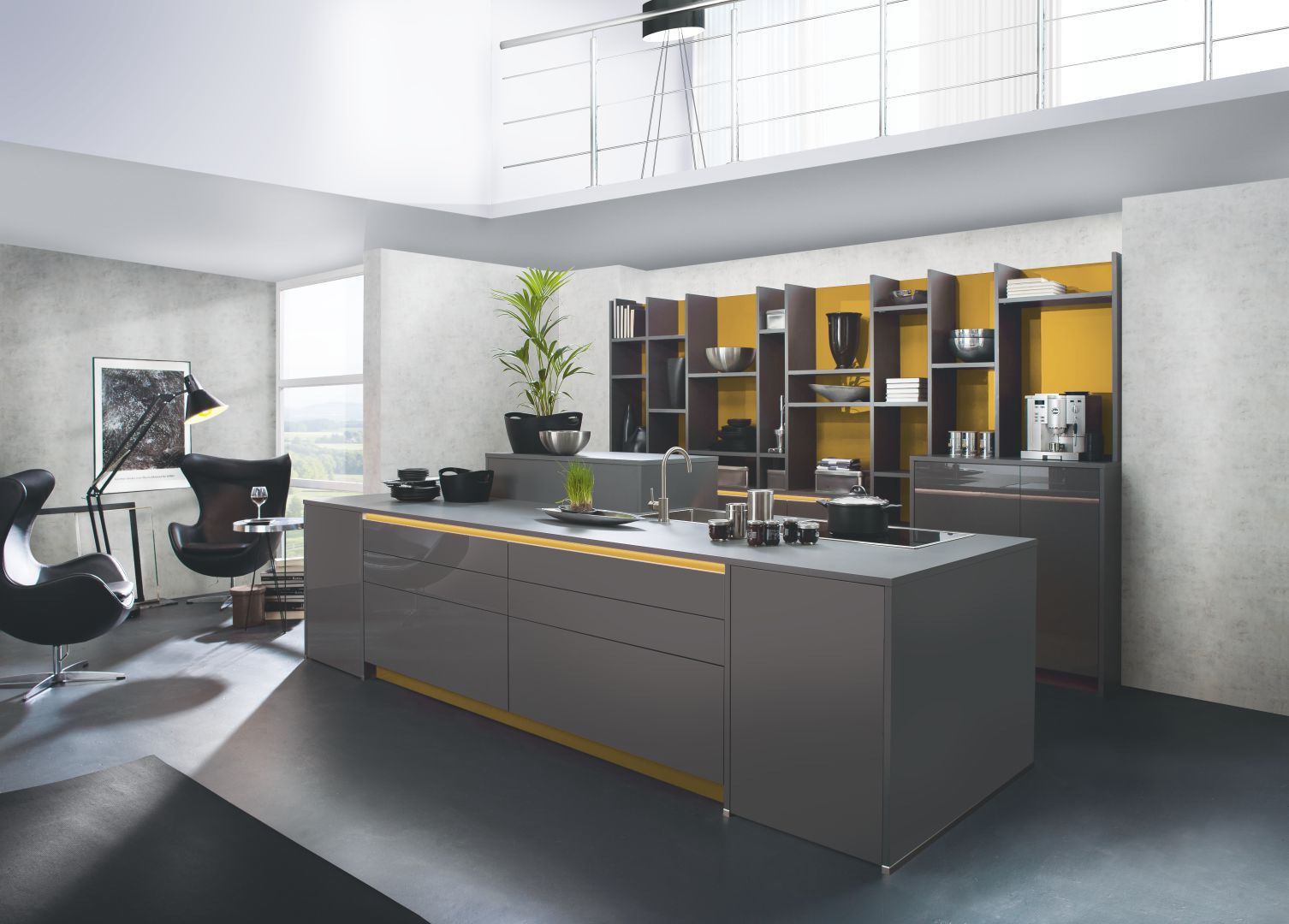 modern grey kitchen cabinets