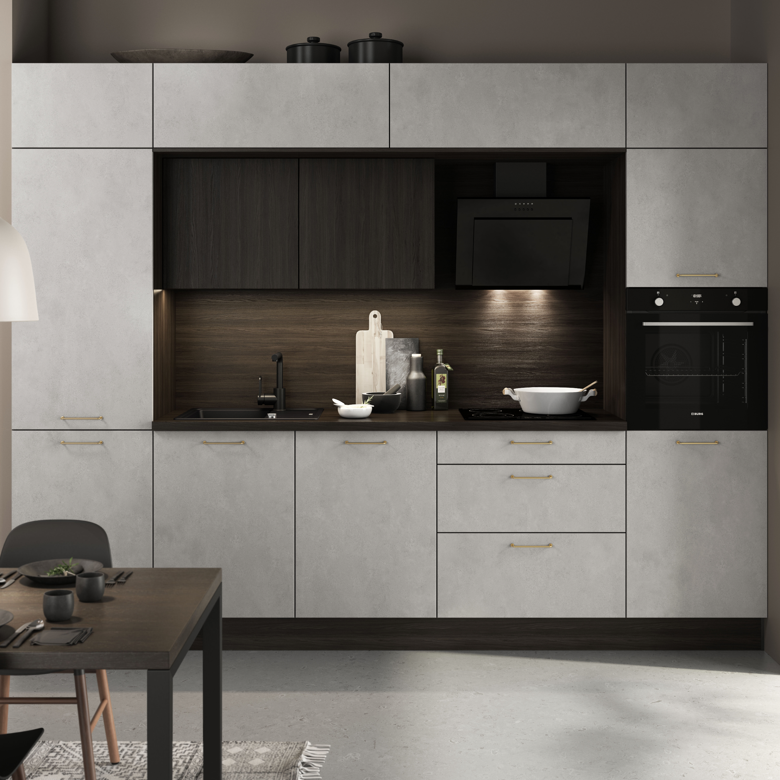 modern kitchen cabinets with handles